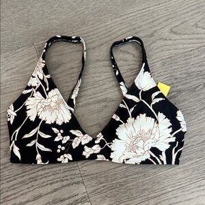 Summersalt Black and White Floral Bikini Top
